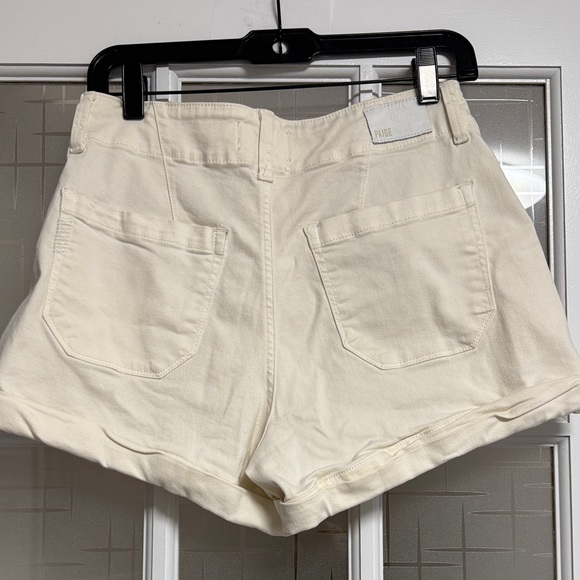 PAIGE High Waist Cream Shorts - Picture 8 of 9